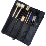 Jiayouy Percussion Drum Stick Bag with 7 Pair Drumsticks Mallets Brushes Set, Drum Mallet Bag with Floor Tom Hooks,Nylon Bamboo Jazz Bass Drum Sticks Retractable Drum Wire Brushes,Hanging Mallet Bag