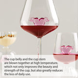 Pink Love Red Wine Cup, Crystal Red Wine Glasses, Romantic Heart Shaped Wine Glasses, Creative Glass Wine Goblet, Champagne Goblet Drinking Cup For Wedding Valentine Party(#3)