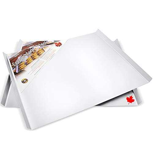 Crown Cookie Sheets, 2 Pack, 14 x 16.5”, Thick Solid Construct, Rust Free, Easy to Clean, Made in Canada