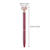 NUOBESTY Ballpoint Pens 3D Heart Ink Pen Metal Signature Pens Writing Pen for Office School Wedding Gift 5pcs Random Color