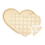 Cregugua Blank Wooden Heart Shaped Jigsaw Puzzle Unfinished Wooden Puzzle Board Wooden Heart Shaped Canvas for DIY with 39 Pieces (11.2x8.4 in, 3 Pack)