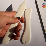 VENCINK Genuine Bone Folder Scoring Folding Creasing Origami Paper Creaser Crafting Scrapbooking Tool for DIY Handmade Leather Burnishing Bookbinding Cards and Paper Crafts (100% Cattle Bone)