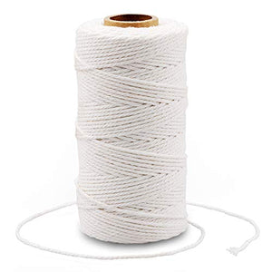 G2PLUS White String,Cotton Bakers Twine,328 Feet 2MM Natural White Cotton String for Crafts,Gift Wrapping String,Arts & Crafts,Home Decor,Gift Packaging