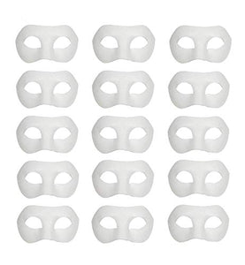15 PCS White Masks, DIY Unpainted Masquerade Masks