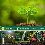 PentaBeauty Soil pH Meter, 3-in-1 Soil Tester with Moisture, Light and PH Soil Test Kit for Garden, Farm, Lawn, Indoor & Outdoor, Soil Moisture Meter