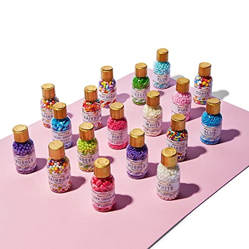 Thoughtfully Gifts, Cake Decorating Kit Gift Set, Includes a Variety of Cake Sprinkles for Decorating Cakes, Cupcakes, Cookies, Brownies and More, Pack of 18