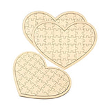 Cregugua Blank Wooden Heart Shaped Jigsaw Puzzle Unfinished Wooden Puzzle Board Wooden Heart Shaped Canvas for DIY with 39 Pieces (11.2x8.4 in, 3 Pack)