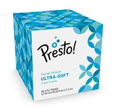 Amazon Brand - Presto! Ultra-Soft Facial Tissues (4 Cube Boxes), 3-Ply Premium Thick, 66 Tissues per Box (264 Tissues Total)
