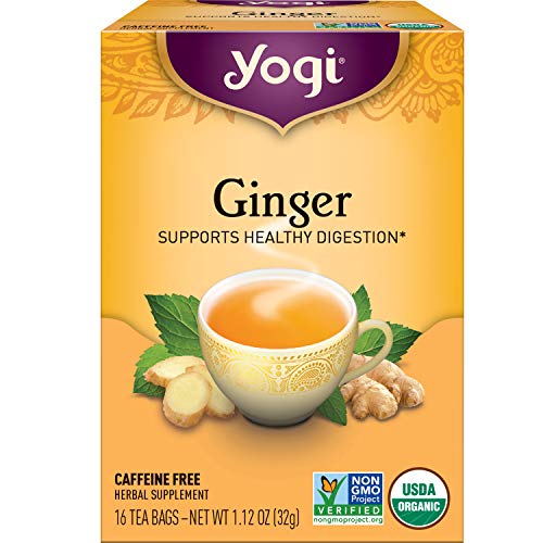 Yogi Tea - Ginger Tea (6 Pack) - Supports Healthy Digestion - Soothing and Spicy Blend - Caffeine Free - 96 Organic Herbal Tea Bags
