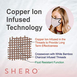 Copper Ion Infused 6 Layer Mask 2-pack (Gray, M/L) - Comfortable Protective Face Cover, Re-usable, Washable, Adjustable Ear Loop, Fluid Resistance, Made in Taiwan, Designed and Distributed in the US