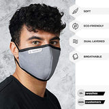 SonoMask by Sonovia | Large | Grey | Patented Fabric Providing Active Protection | Adjustable Ear Loops & Nose Wire | Washable & Reusable Face Mask