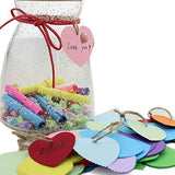 WARMBUY 150 Piece Colorful Paper Gift Tags with 50 Feet Natural Jute Twine, Heart Shaped, 10 Bright Colors