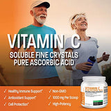 Vitamin C Powder Pure Ascorbic Acid Soluble Fine Non GMO Crystals – Promotes Healthy Immune System and Cell Protection – Powerful Antioxidant - 1 Kilogram (2.2 Lbs)