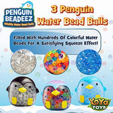 YoYa Toys Beadeez Penguin Stress Relief Balls (Set of 3) - Anxiety Relief Squeezing Squishy Balls for Kids and Adults - Funny Fidget Sensory Toy Filled with Water Beads - ADHD Hand Finger Exerciser