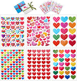 Konsait 60 Sheets Valentine Heart Stickers Love Decorative Sticker for Kids Envelopes Cards Craft Scrapbooking for Great Party Favors Gift Prize Class Rewards Award Praise (3000+ Colorful Heart)