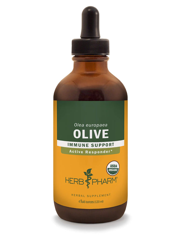 Herb Pharm Certified Organic Olive Leaf Liquid Extract for Immune System Support