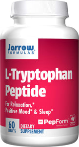 Jarrow Formulas L-Tryptophan Peptide Nutritional Supplement, for Relaxation, Positive Mood & Sleep, 60 Tabs