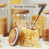 Labina Glass Storage Container Airtight Food Jars Kitchen Canister with Wood Lids, 20 Oz Wide Mouth Pantry Organization Glass Jar for Flour, Sugar, Cookie, Spagetti, Nuts and Candy