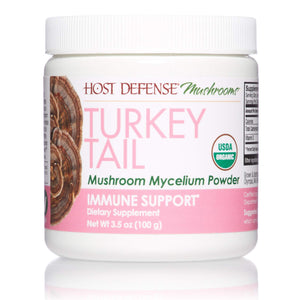 Host Defense, Turkey Tail Mushroom Powder, Supports Immune Health, Certified Organic Supplement, 3.5 oz (66 Servings)
